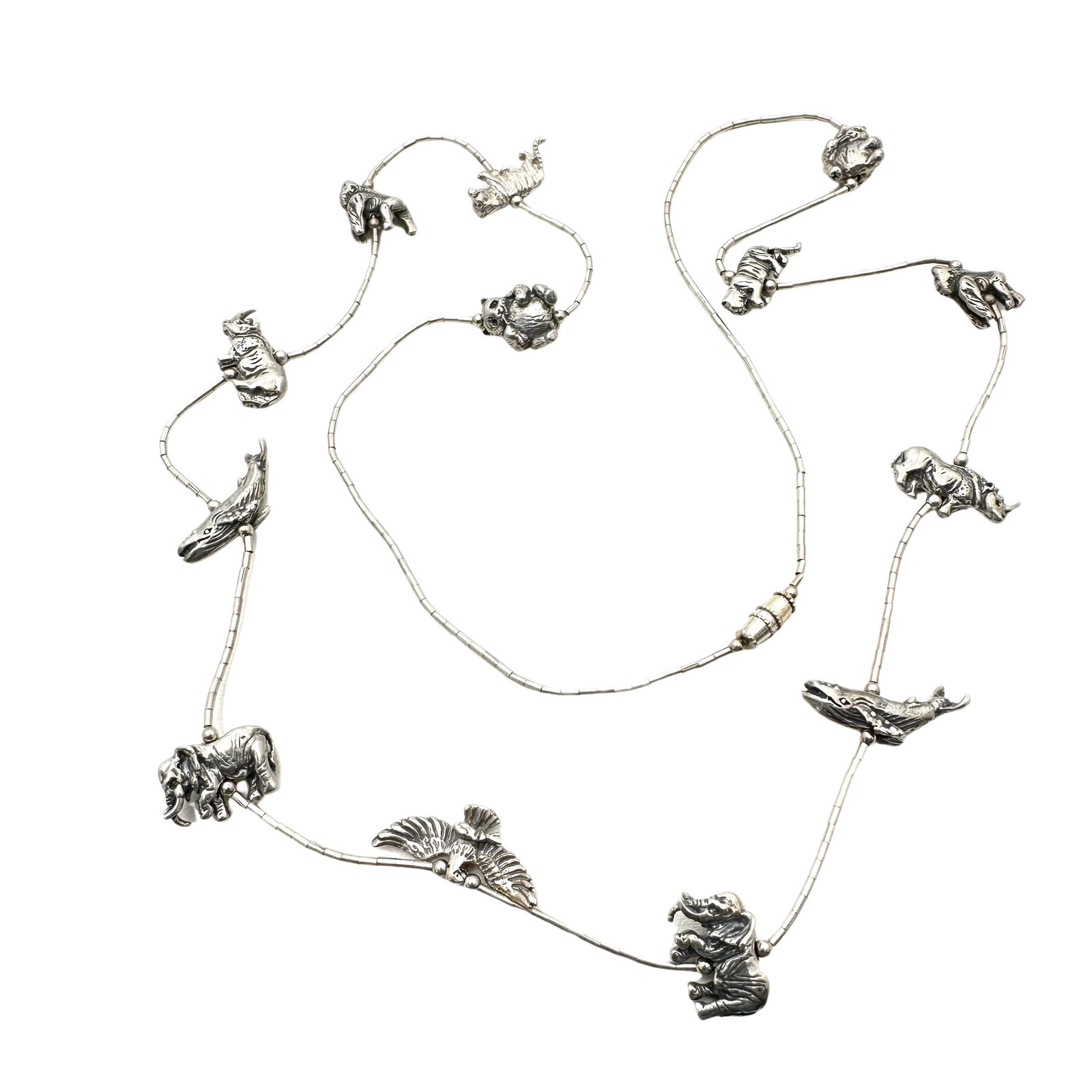 Sterling Silver Animal Fetish Necklace 29 Grams: Sterling Silver Animal Fetish Necklace 29 Grams