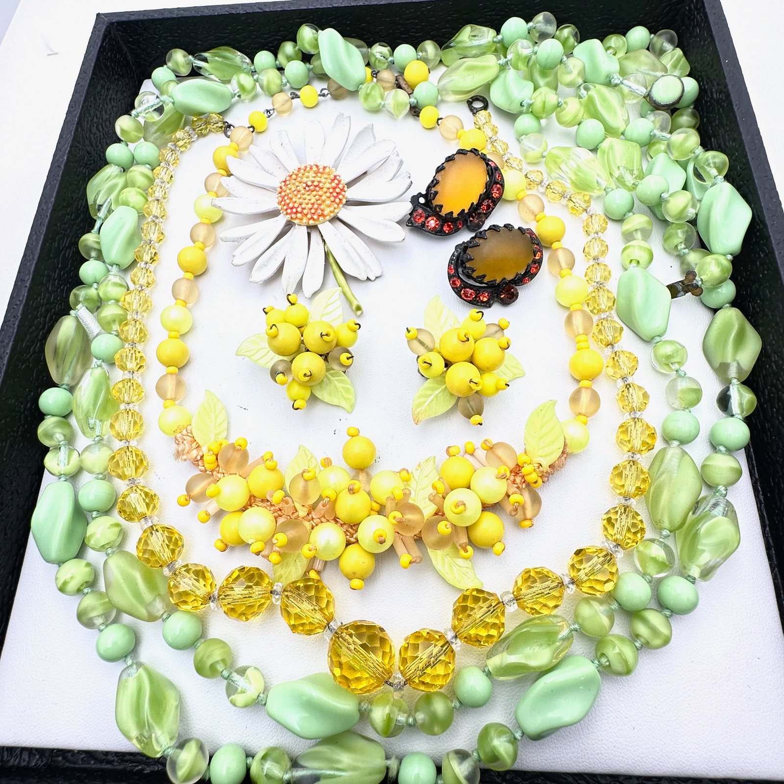 Vintage Glass Jewelry Lot West Germany Czech Glass: Vintage Glass Jewelry Lot West Germany Czech Glass
