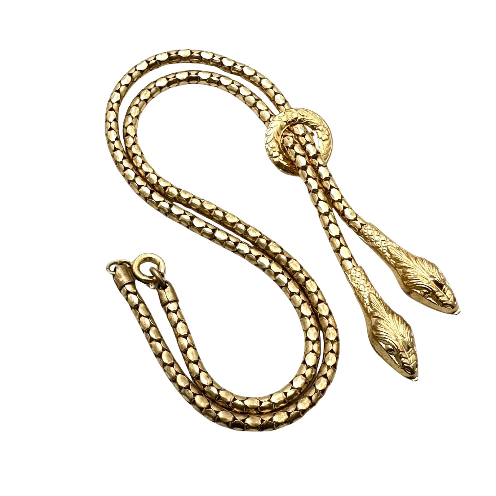 Vintage Gold Filled Double Snake Pendant Necklace: Vintage Gold Filled Double Snake Pendant Necklace