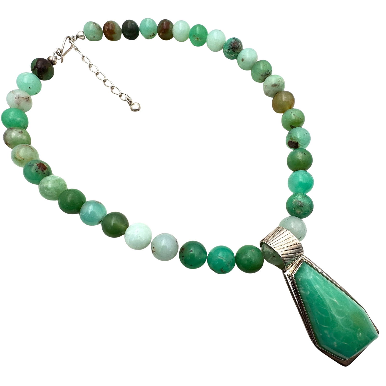 Jay King Green Gemstone Sterling Silver Pendant Necklace (1 of 3)
