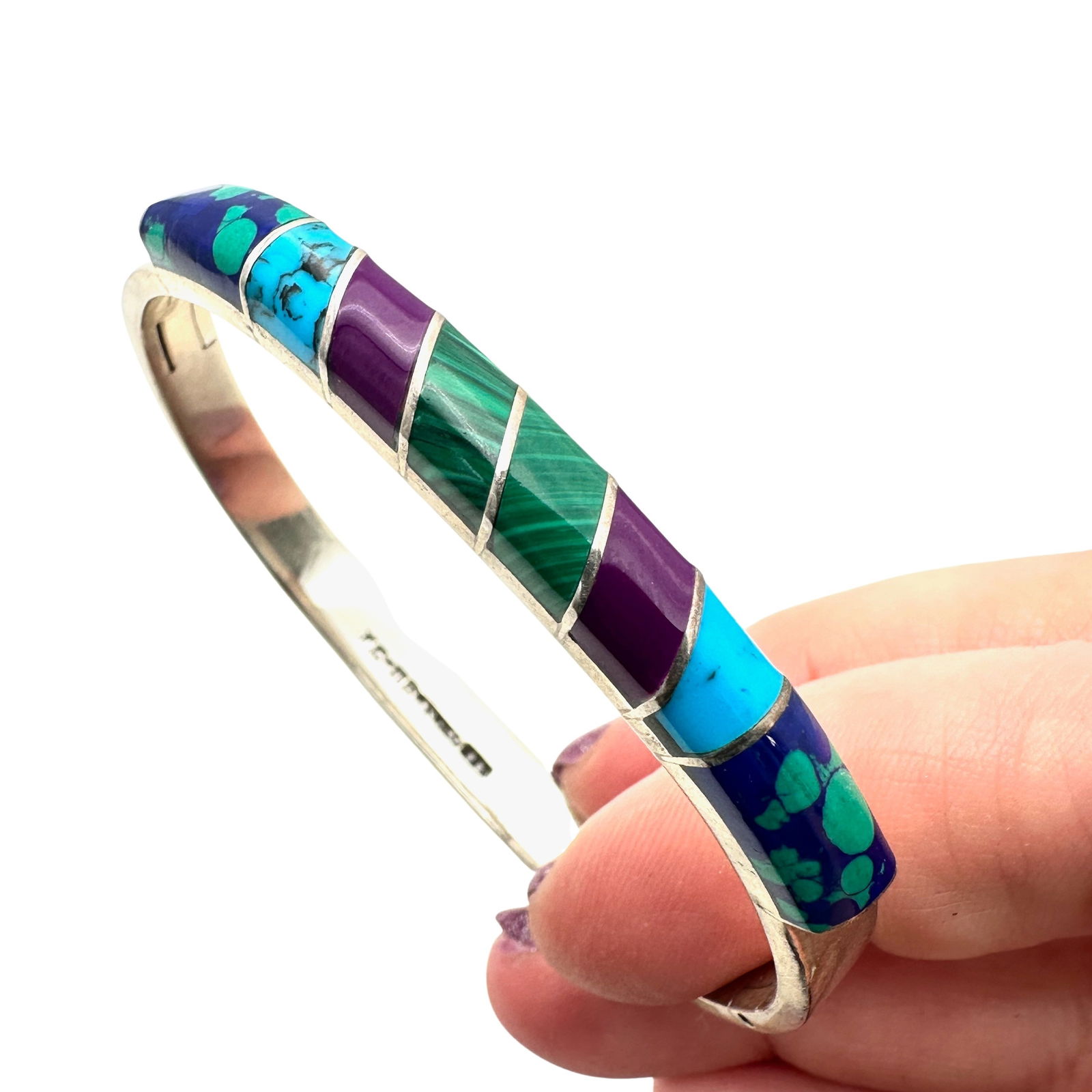 Mexico Sterling Silver Multi Gemstone Bracelet  (1 of 3)