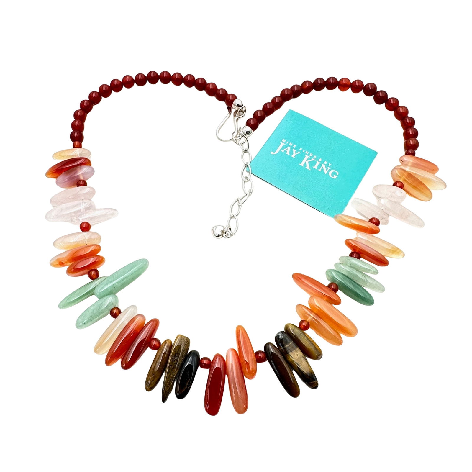 Jay King Multi Gemstone Agate Sterling Silver Necklace (1 of 2)