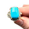 Michael Valitutti Sterling Silver Gold Accents Sleeping Beauty Turquoise Ring
