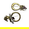 Group Two Vintage Artisan Sterling Silver Brass Gemstone Brooches Pins C Clasp Older 16 Grams