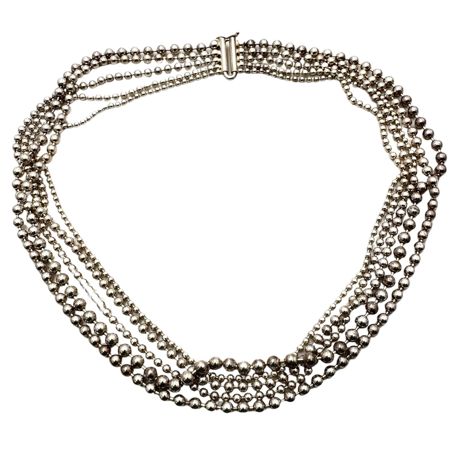 Multi Strand Sterling Silver Necklace 61 Grams (1 of 2)