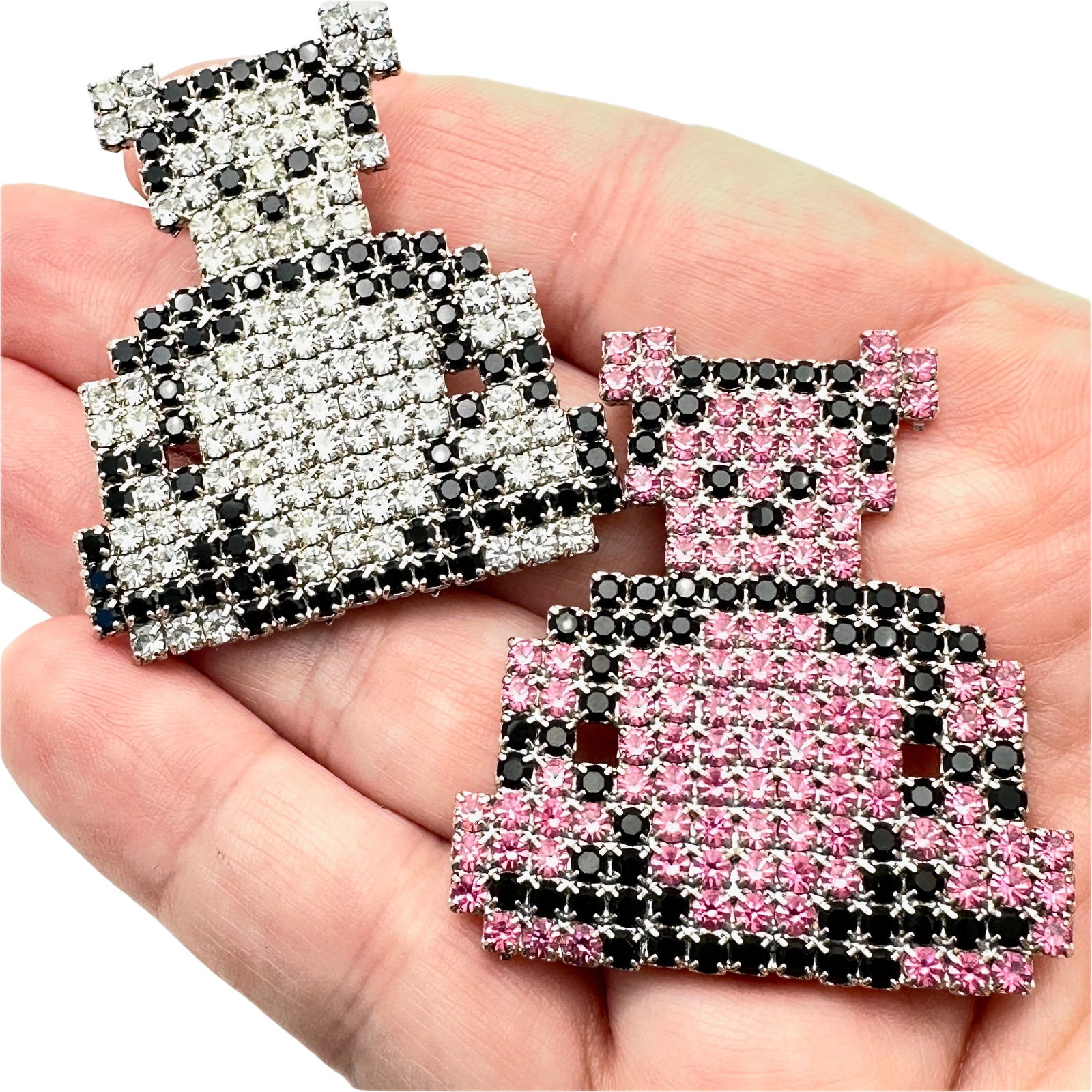 Vintage Bauer Pair Rhinestone Teddy Bear Brooches (1 of 2)