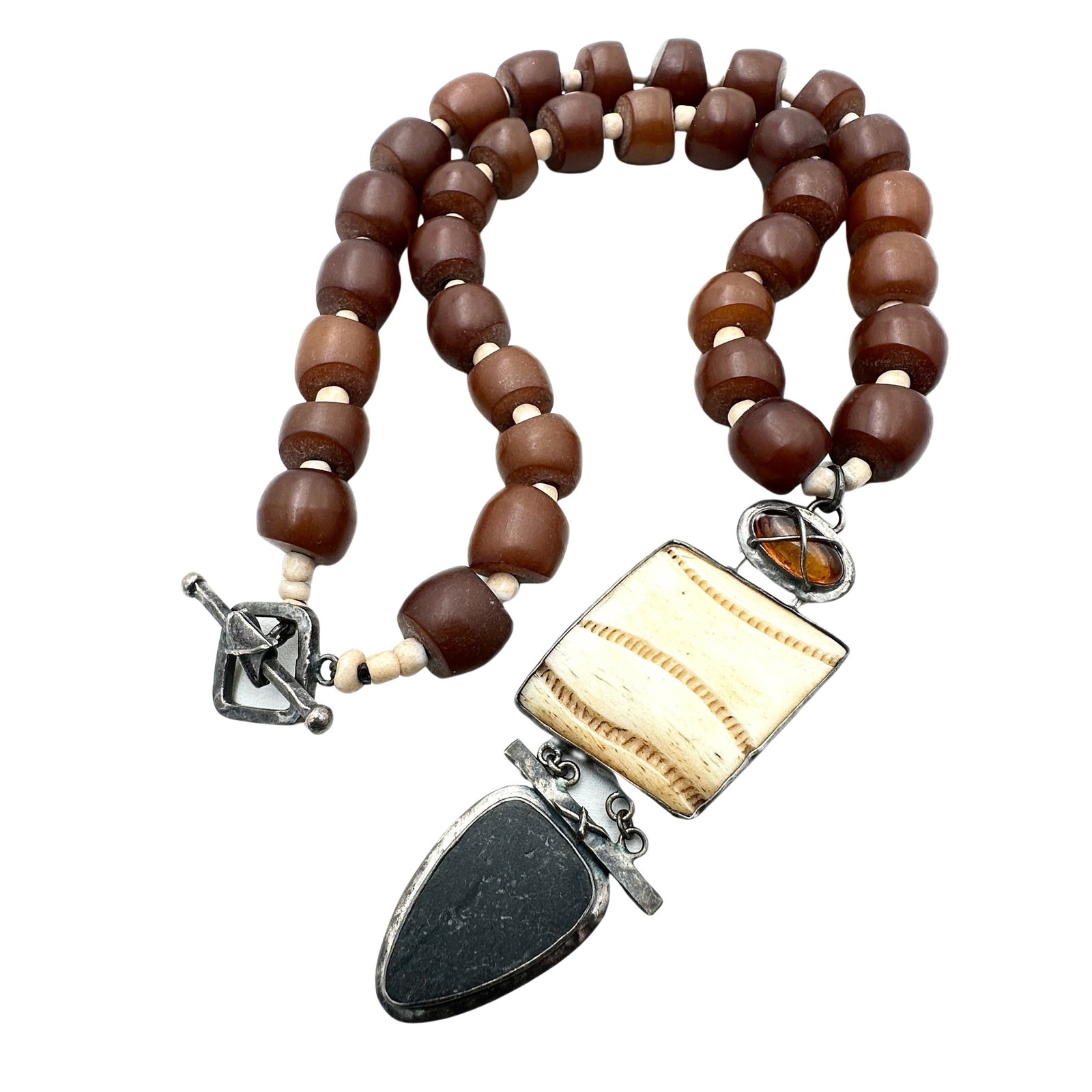 Janice Lee Ripley Amber Sterling Silver Necklace: Janice Lee Ripley Amber Sterling Silver Necklace
