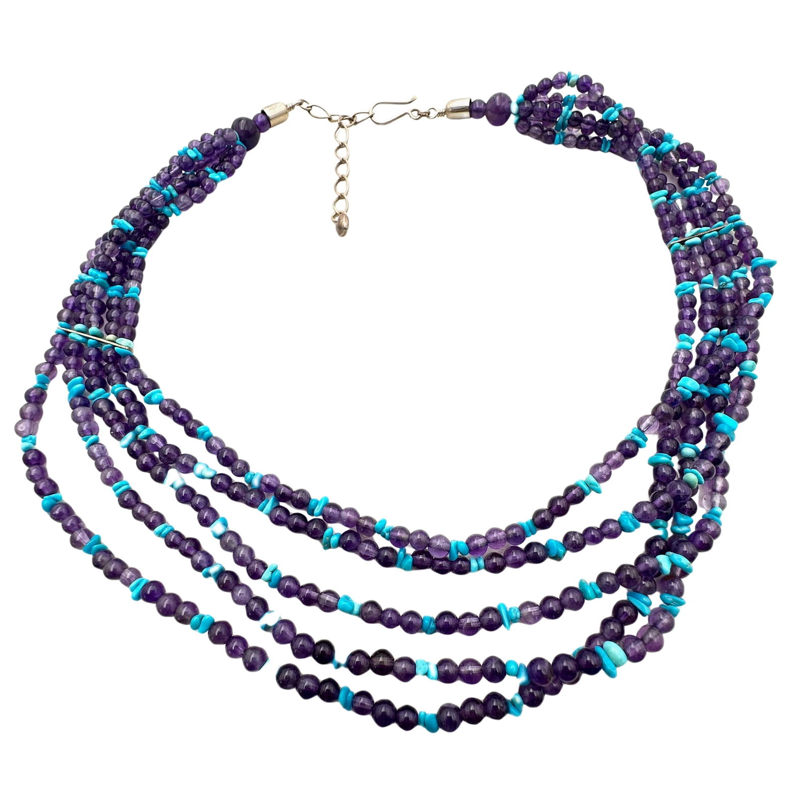 Jay King Amethyst Turquoise Sterling Silver Necklace (1 of 2)