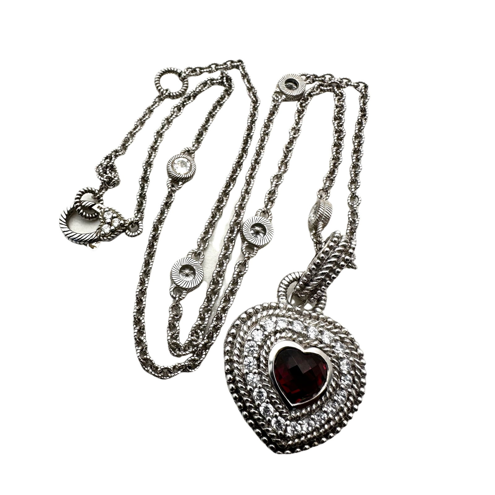 Judith Ripka Heart Pendant Necklace Sterling Silver (1 of 2)