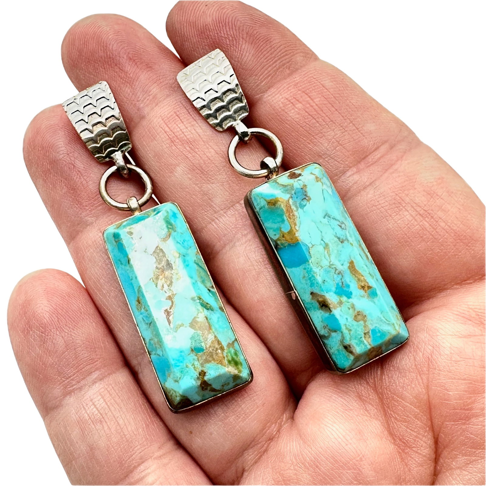 Jay King Turquoise Sterling Silver Pierced Earrings: Jay King Turquoise Sterling Silver Pierced Earrings