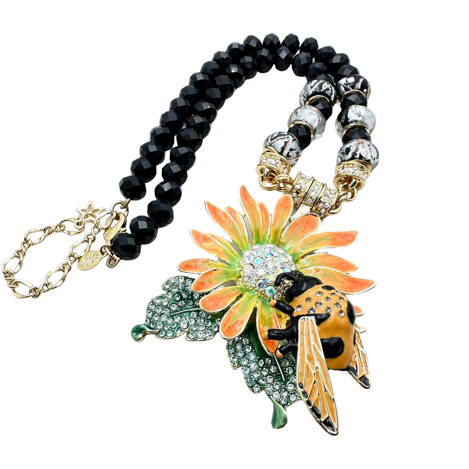 Authentic Kirks Folly Bee Flower Gold Necklace: Authentic Kirks Folly Bee Flower Gold Necklace, magnetic pendant, 16 - 18 inch