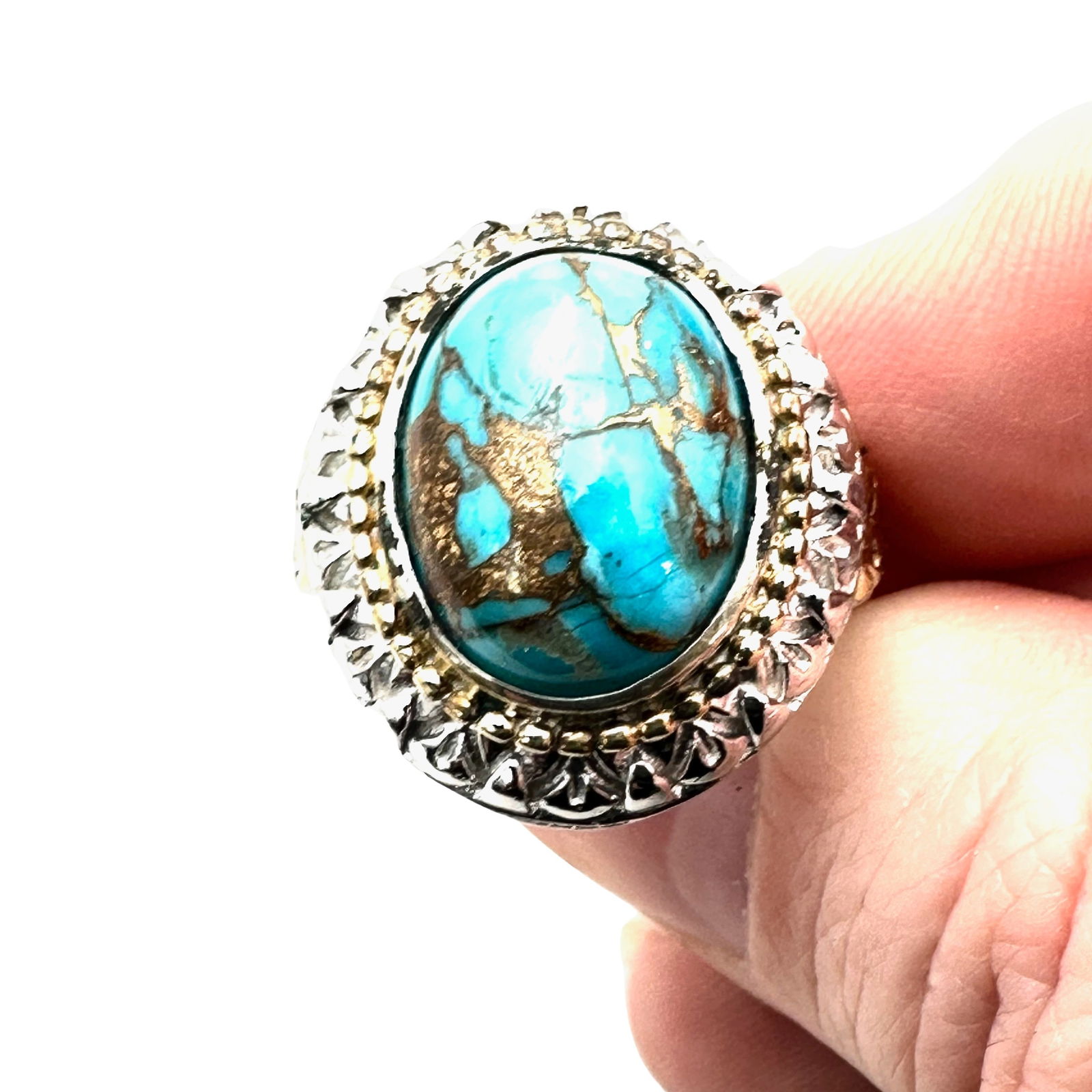 Turquoise Sterling Silver Ring Size 9 (1 of 2)