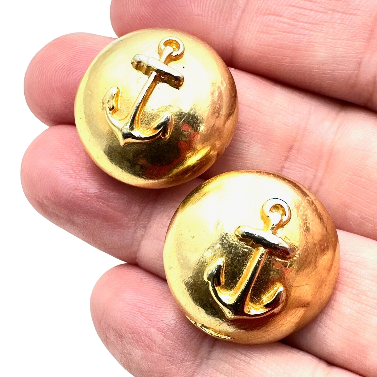 Hattie Carnegie Gold Tone Anchor Clip Earrings Nautical Design: Hattie Carnegie Gold Tone Anchor Clip Earrings Nautical Design