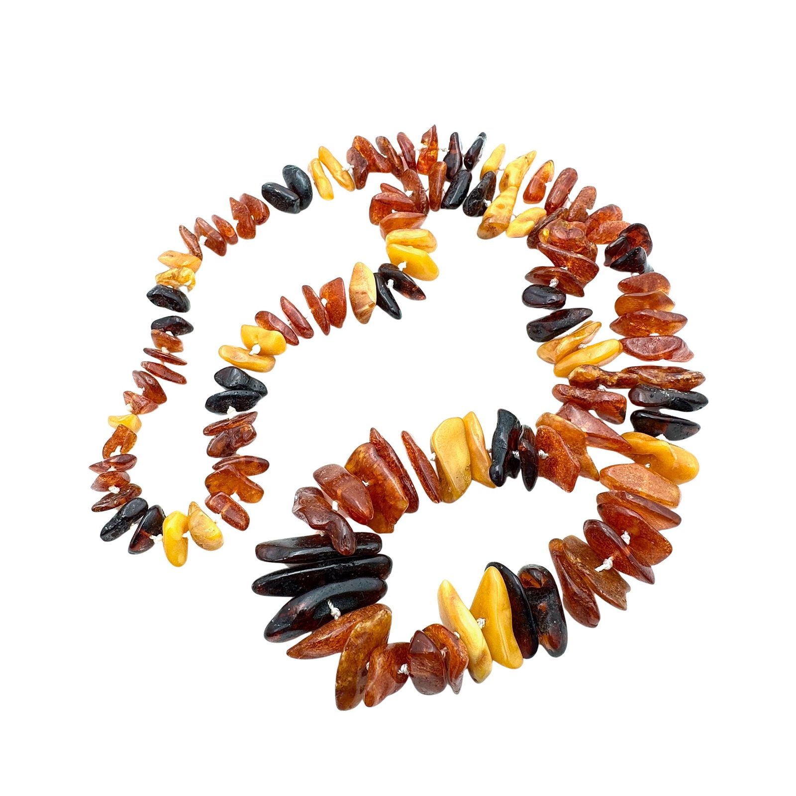 Vintage Natural Amber Necklace 28 Inch Length, 54 Grams: Vintage Natural Amber Necklace 28 Inch Length, 54 Grams