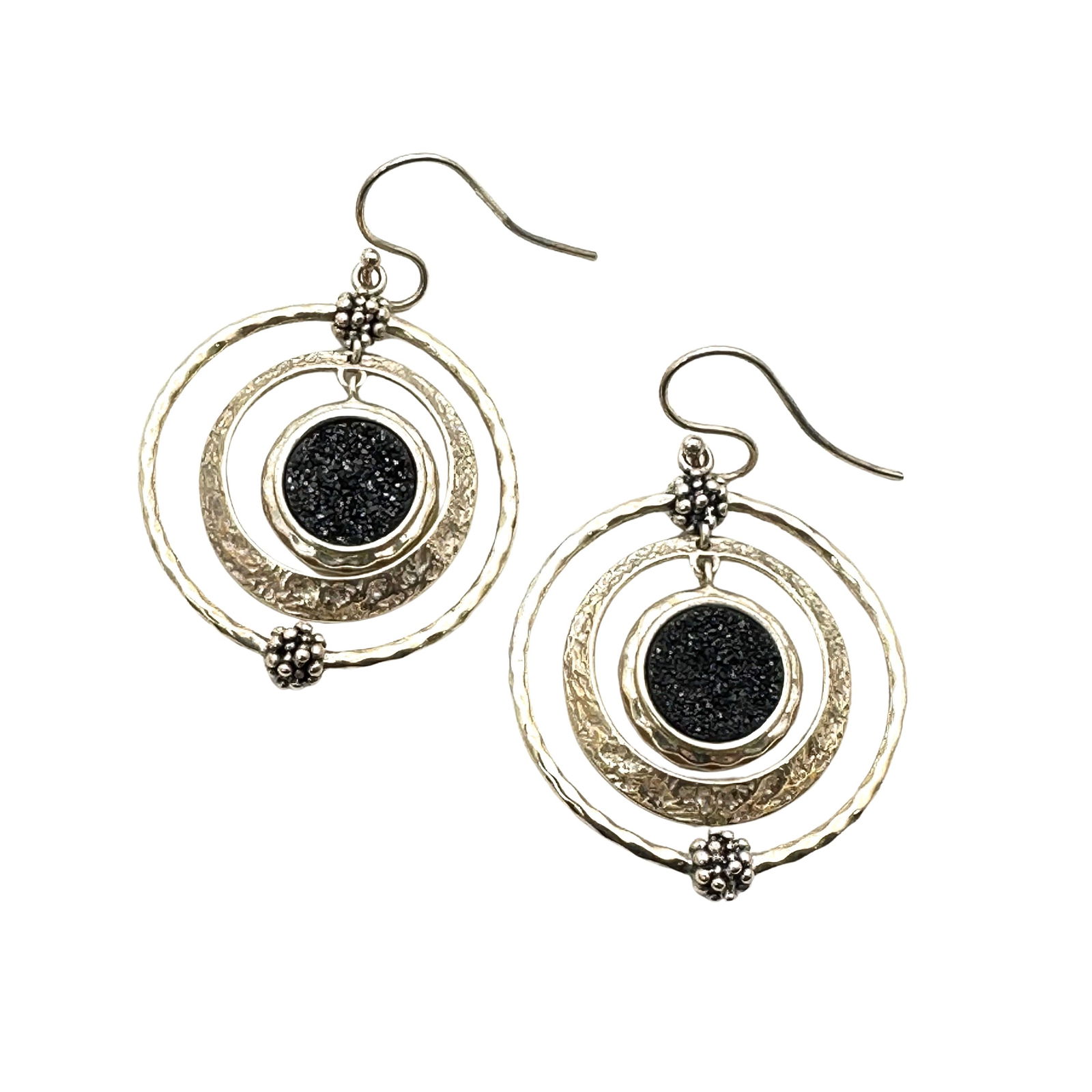 Michael Dawkins Sterling Silver Druzy Quartz Chandelier Earrings 1 3/4 Inch Length: Michael Dawkins Sterling Silver Druzy Quartz Chandelier Earrings 1 3/4 Inch Length