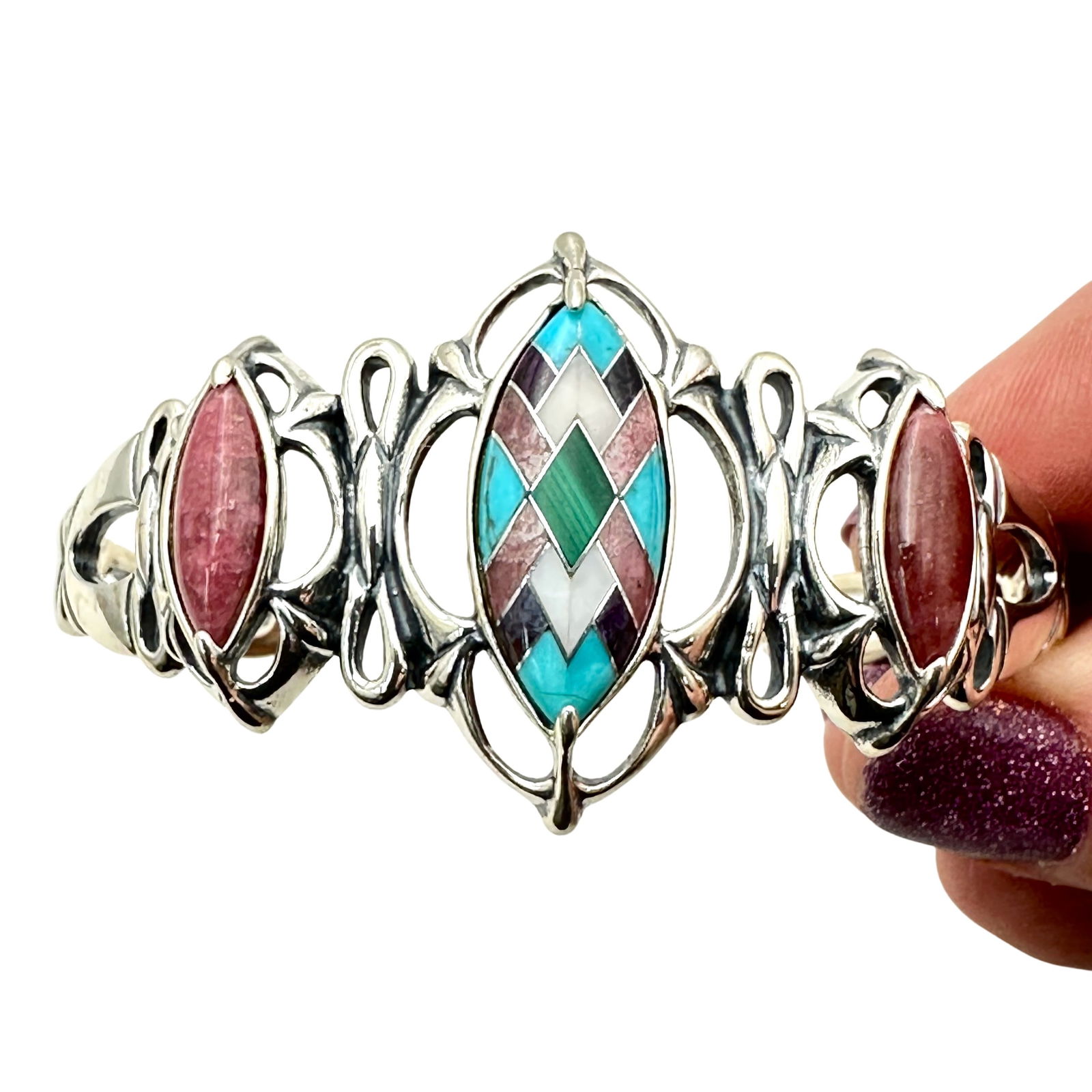 Carolyn Pollack Sterling Silver Multi Gemstone Cuff Bracelet (1 of 3)