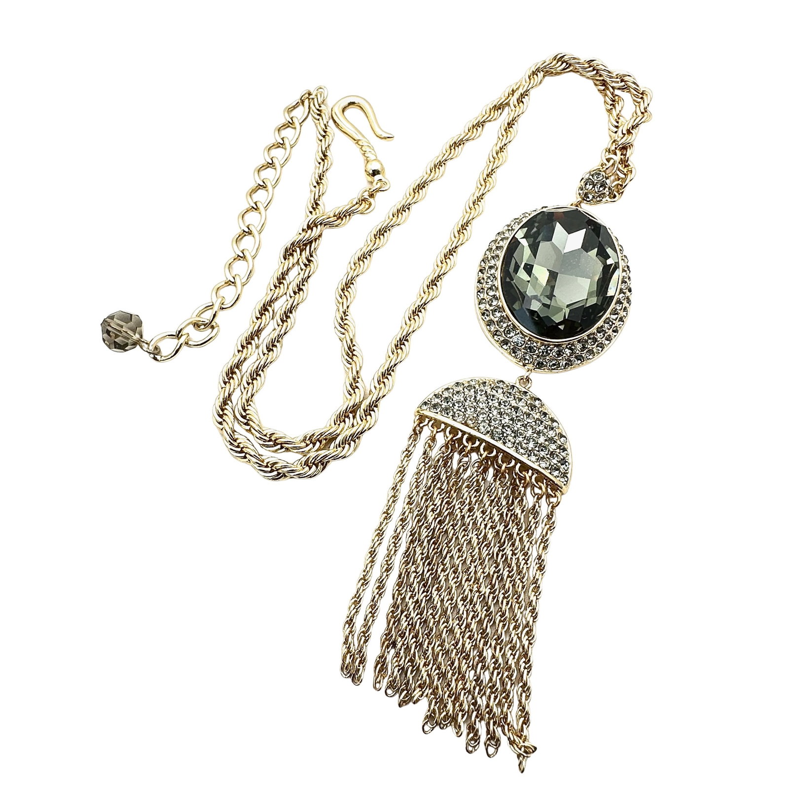 AKKAD Designer Crystal Gold Tone Necklace (1 of 3)