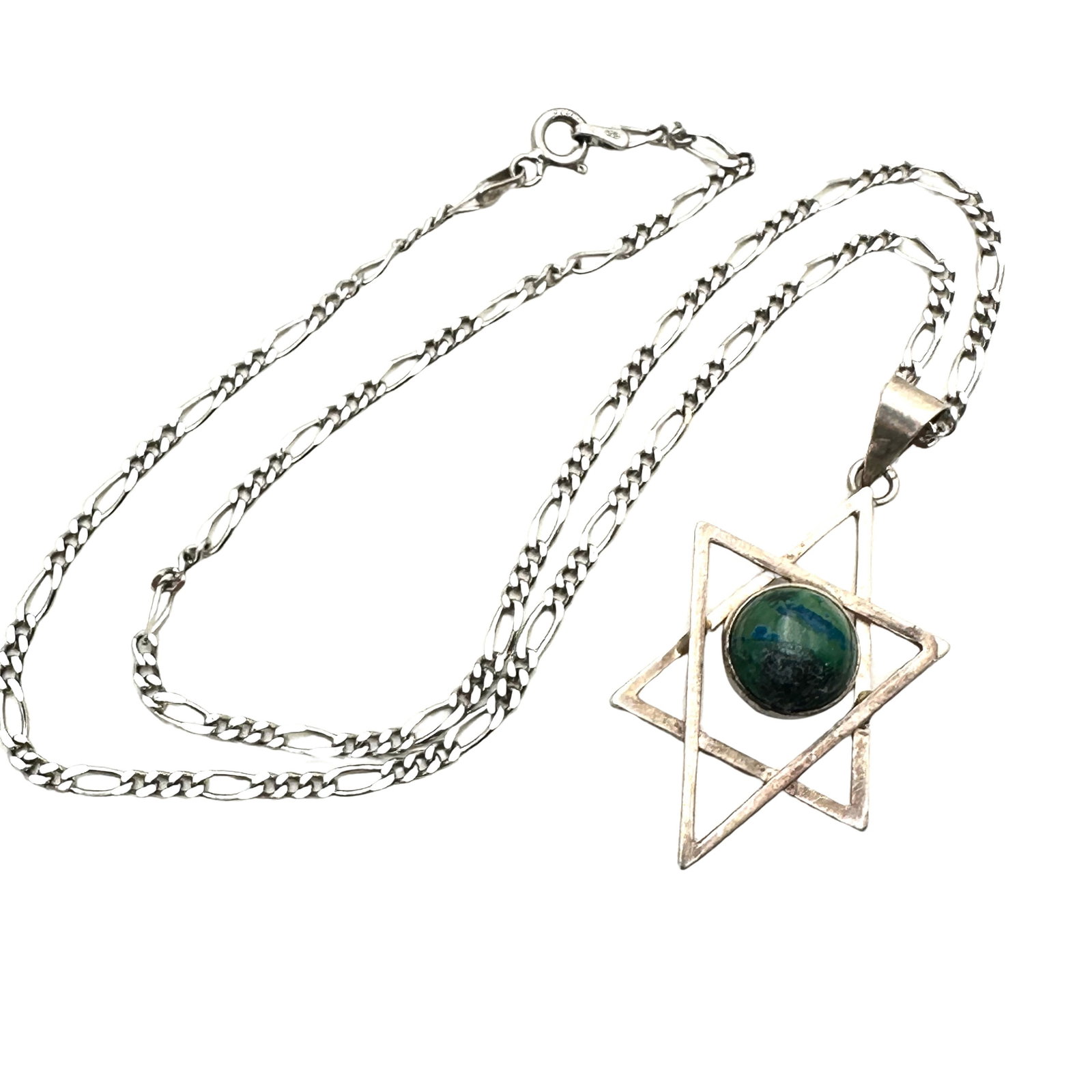 Eliat Stone Star Sterling Silver Necklace: Eliat Stone Star Sterling Silver Necklace 16 Inch Chain, 1.5 Inch Pendant