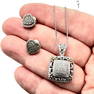 Sterling Silver Diamond Pendant Necklace & Stud Earrings