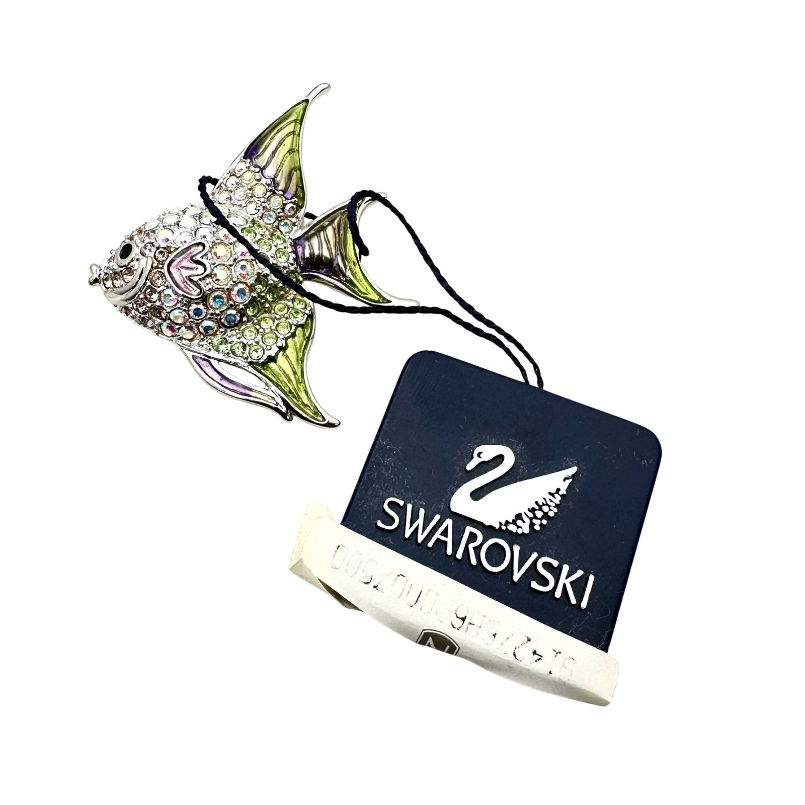 Swarovski Swan Signed Tropical Angel Fish Brooch: Swarovski Swan Signed Tropical Angel Fish Brooch 1 3/4 Inch Length