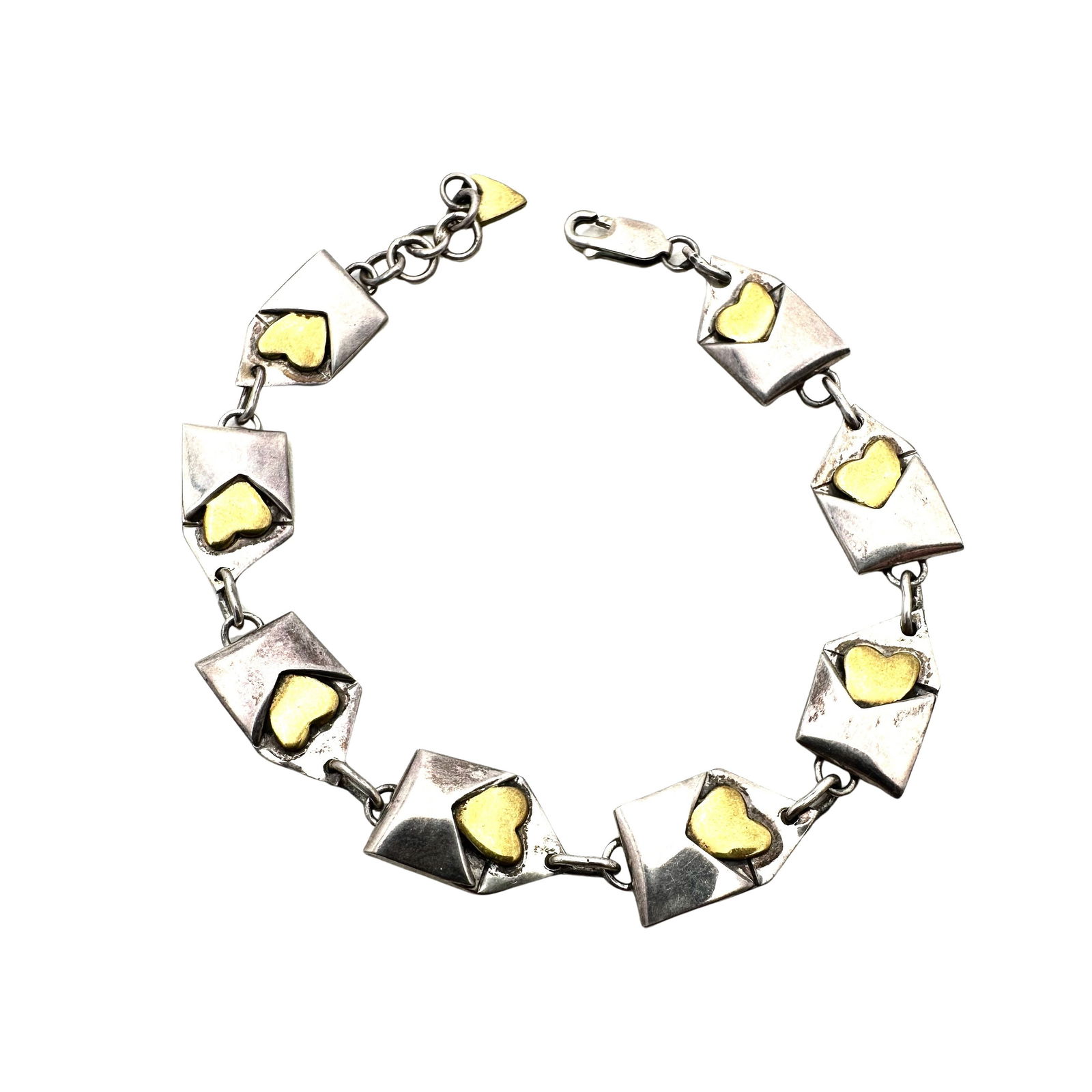 Far Fetched Sterling Silver Brass Love Letter Bracelet (1 of 2)