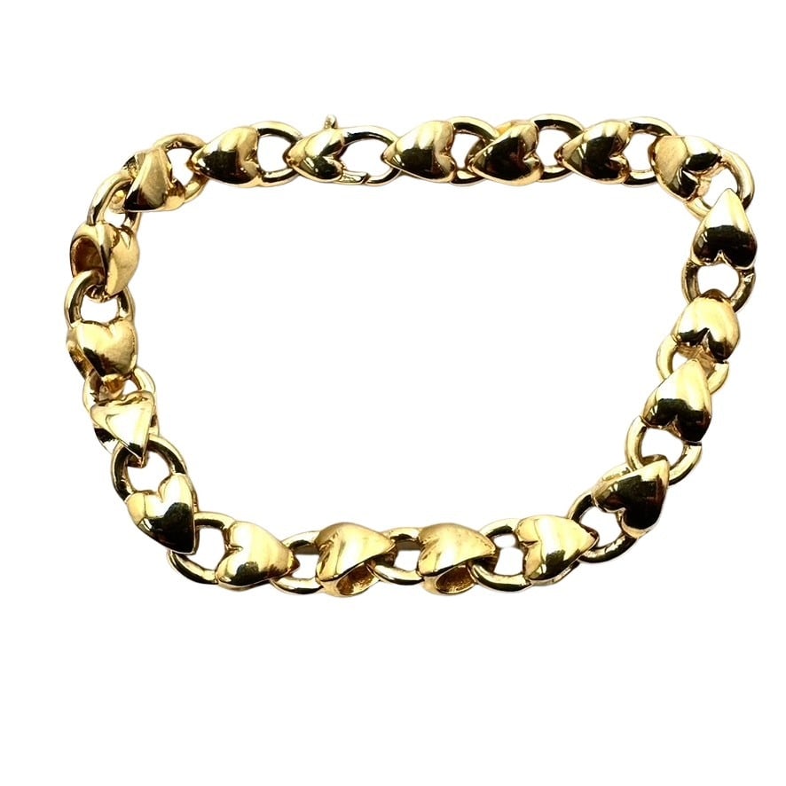 Joan Rivers Gold Tone Heart Link Bracelet 7.5 Inch Length (1 of 3)
