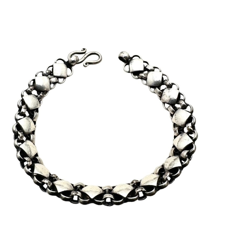 Vintage Ethnic Sterling Silver Bracelet 7 Inch 26 Grams (1 of 3)