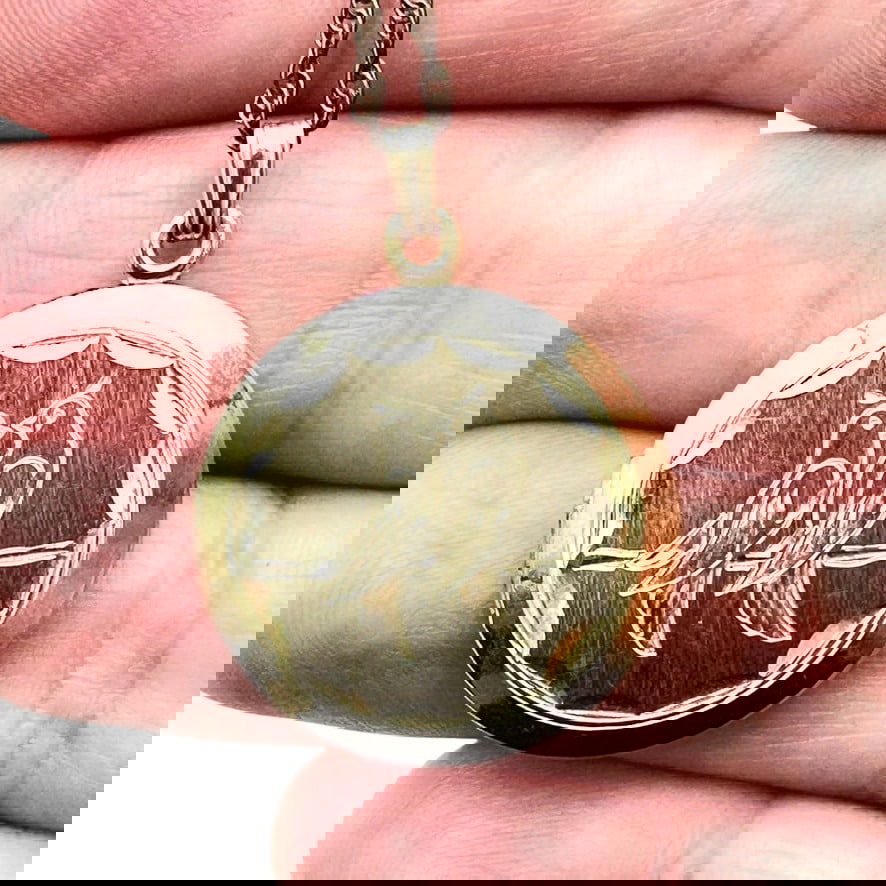 Vintage Gold Filled Picture Locket Bird Design Necklace (1 of 3)