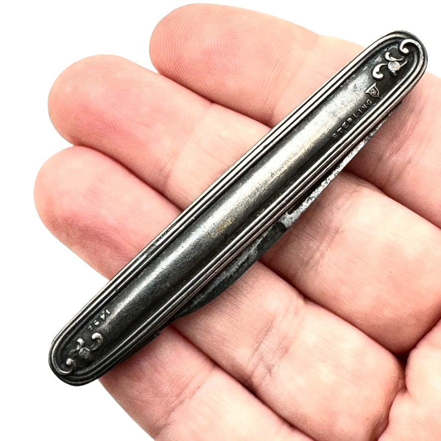 Antique Pocket Knife Marked Sterling 1496 (1 of 3)