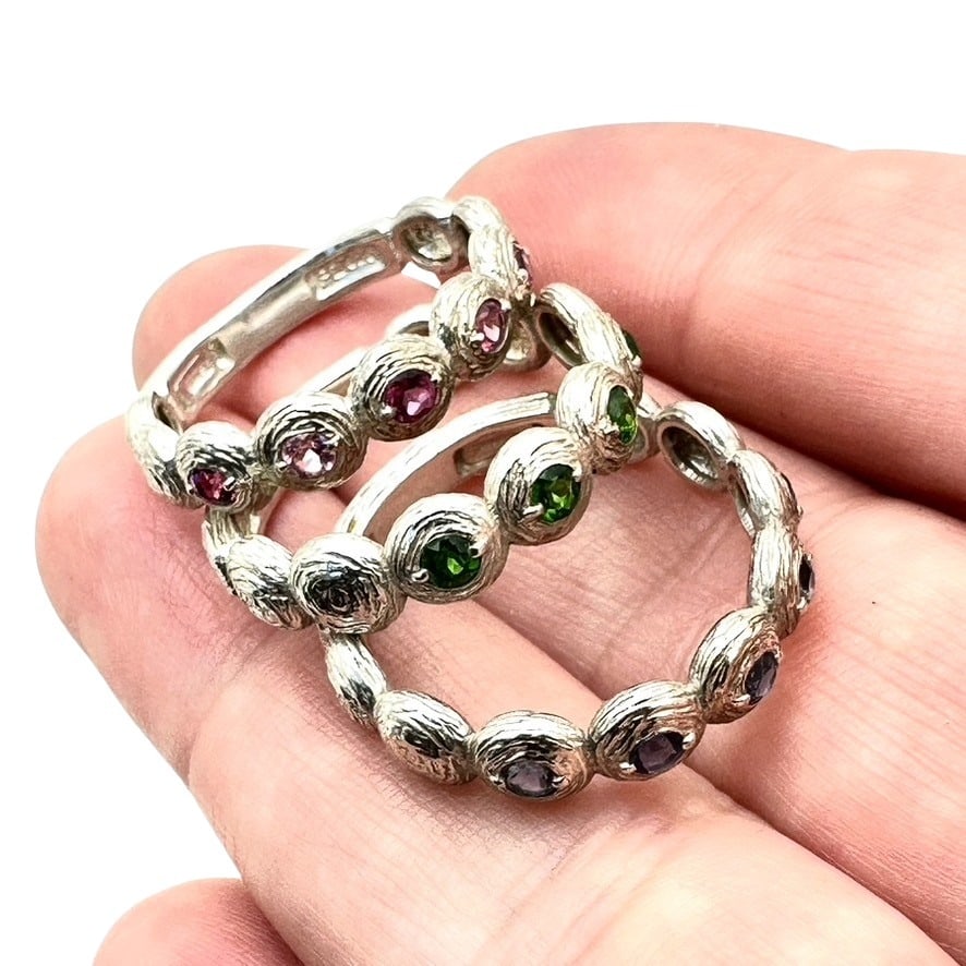 Or Paz Isreal Stackable Gemstone Bands Size 9 Sapphire Emerald Ruby (1 of 3)