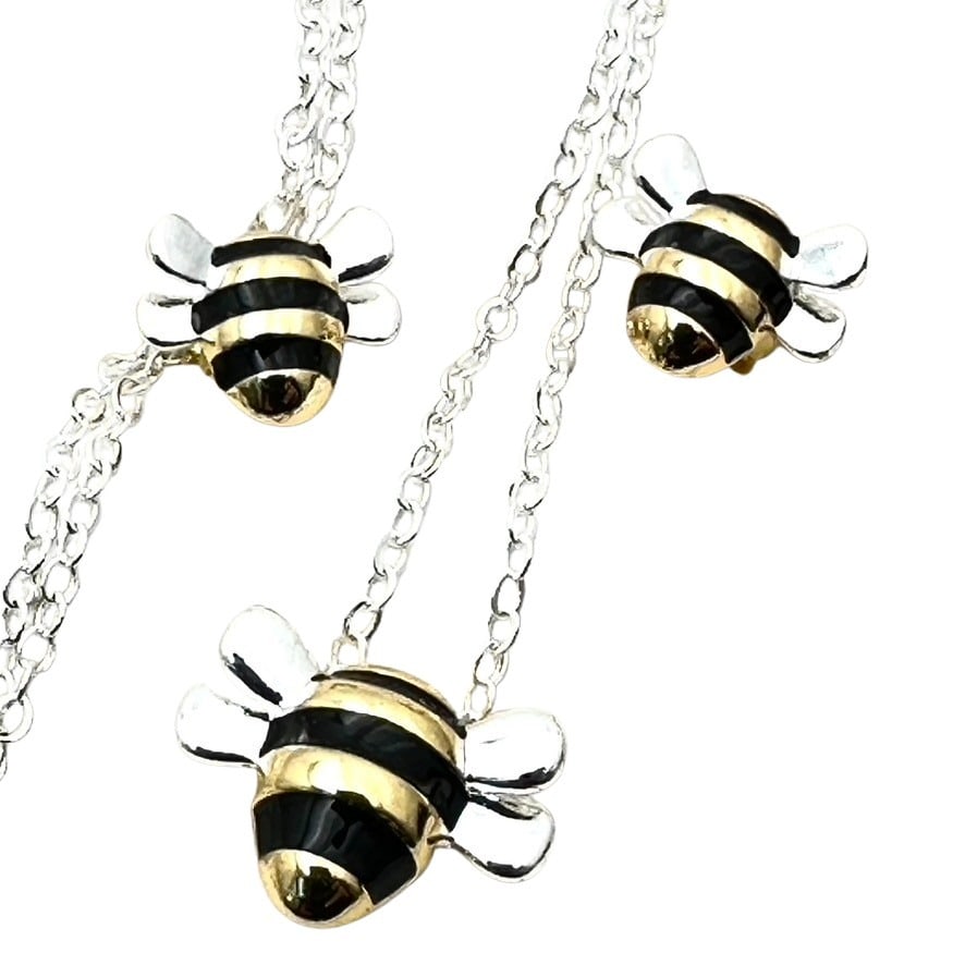 Save the Bees Project Bee Pendant Necklace Pierced Earrings Set (1 of 3)