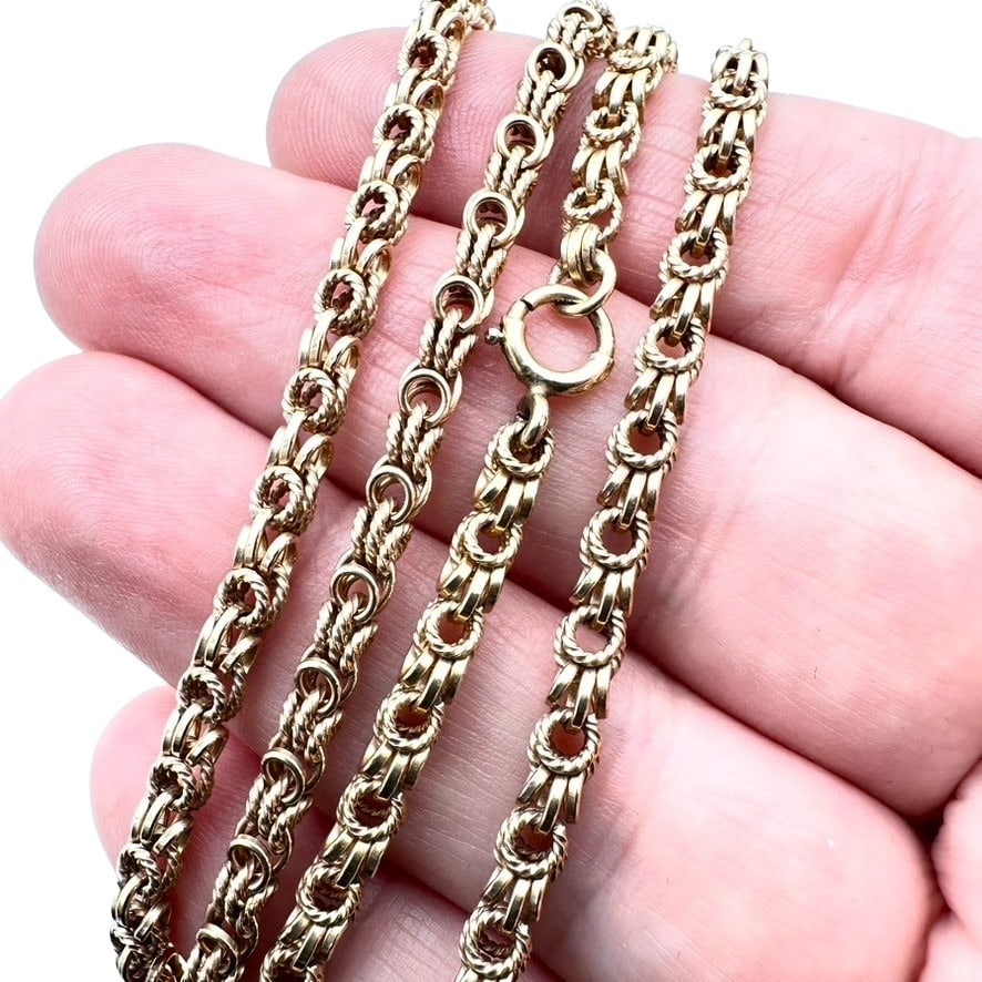 Vintage Long Length Fancy Gold Filled Chain 58 Grams 42 Inch: Vintage Long Length Fancy Gold Filled Chain 58 Grams 42 Inch