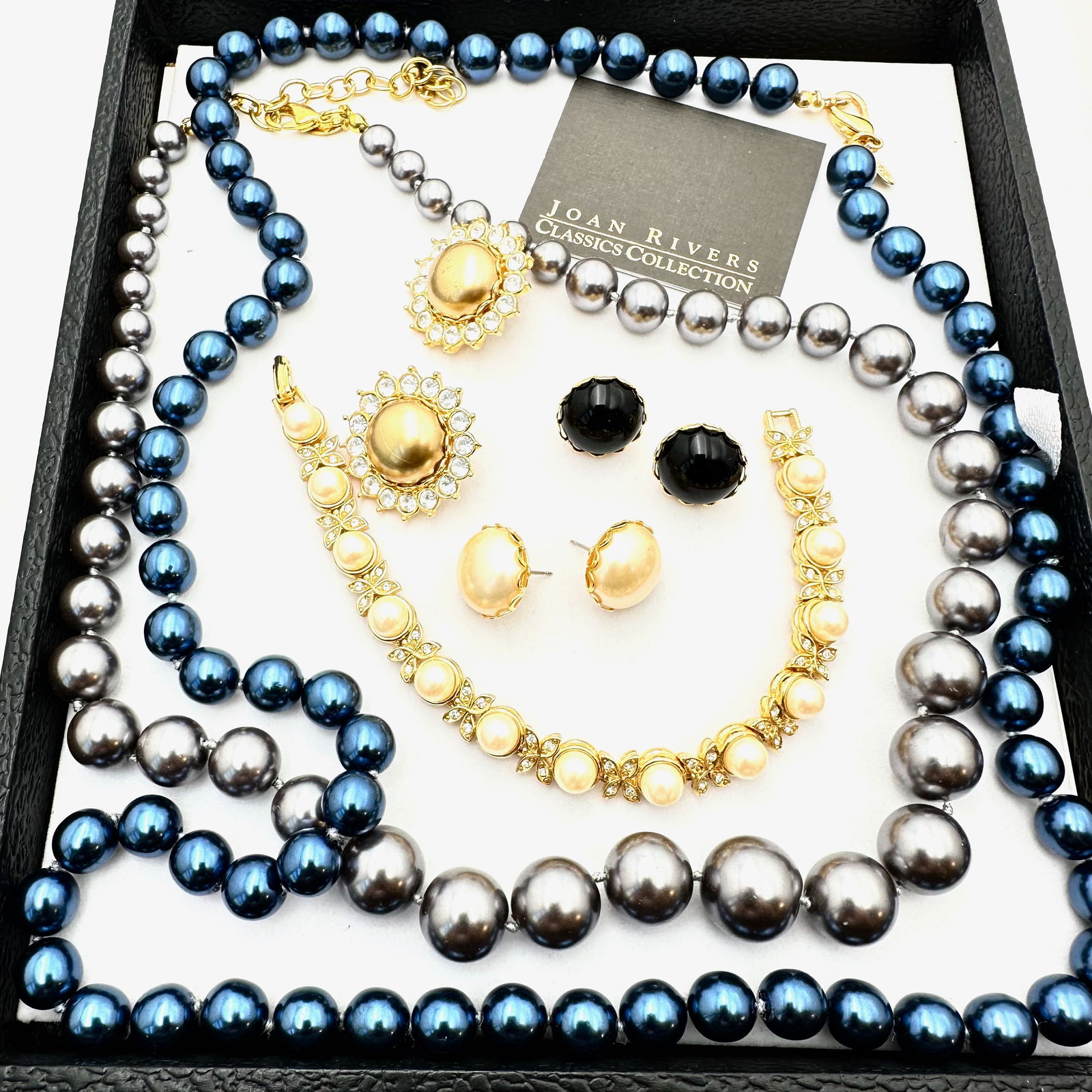 Vintage Joan Rivers Jewelry Group Faux Pearl Interchangeable Earrings Necklaces (1 of 3)
