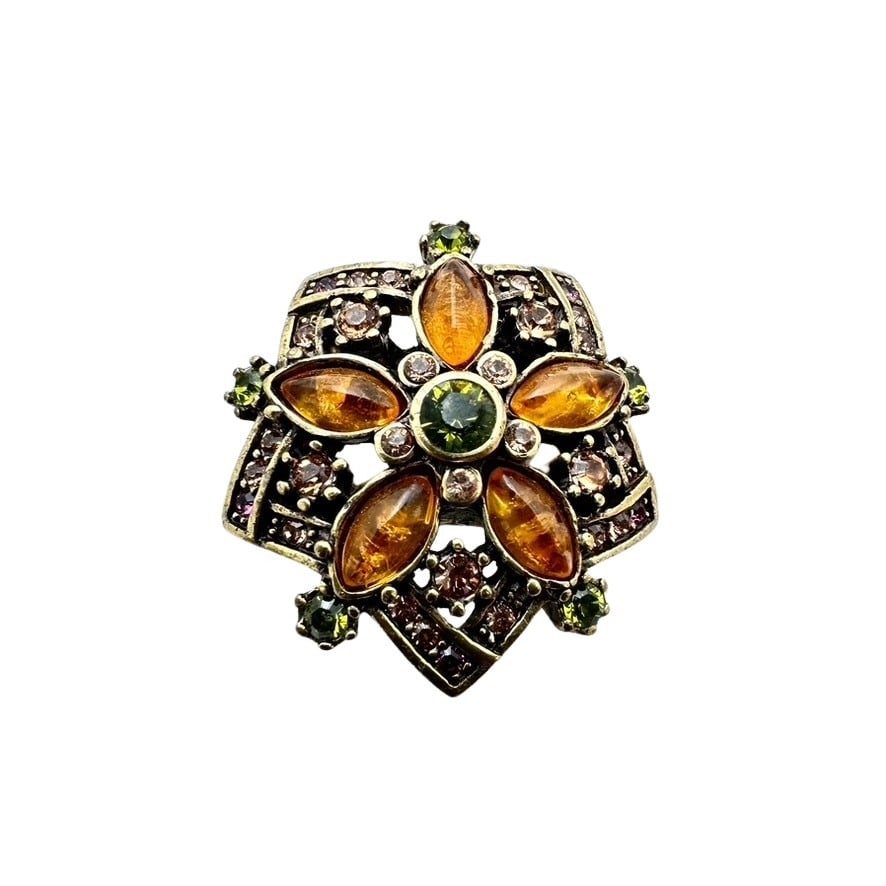 Heidi Daus Crystal Ring Size 10 Multicolor Bronze Tone (1 of 3)