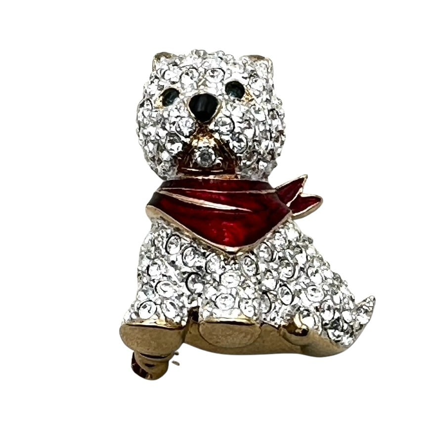 Vintage Swarovski Westie Dog Crystal Brooch Pin: Vintage Swarovski Westie Dog Crystal Brooch Pin