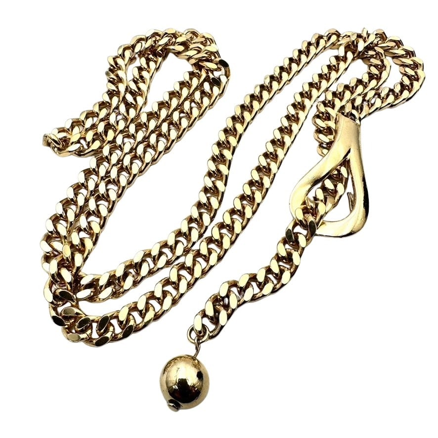 Vintage Accessocraft NYC Gold Tone Chain Belt Necklace 36 Inch: Vintage Accessocraft NYC Gold Tone Chain Belt Necklace 36 Inch
