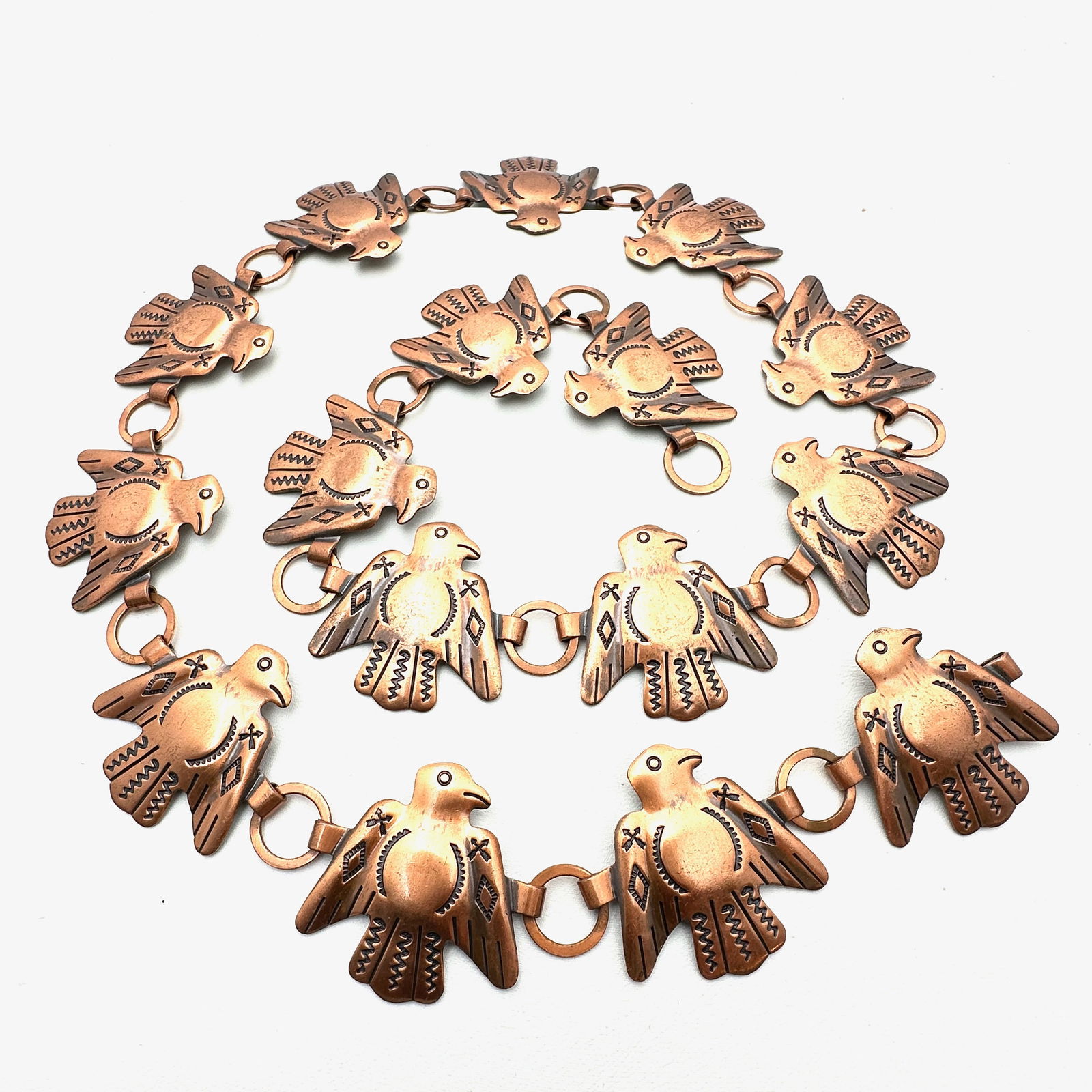 Vintage Southwest Copper Thunderbird Belt 28 Inch Length: Vintage Southwest Copper Thunderbird Belt 28 Inch Length