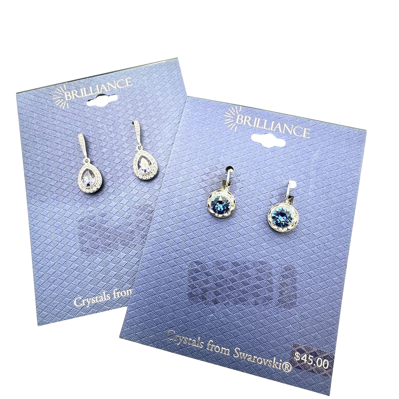 NOS Group of Two Pair Brilliance Swarovski Crystal Pierced Earrings: NOS Group of Two Pair Brilliance Swarovski Crystal Pierced Earrings