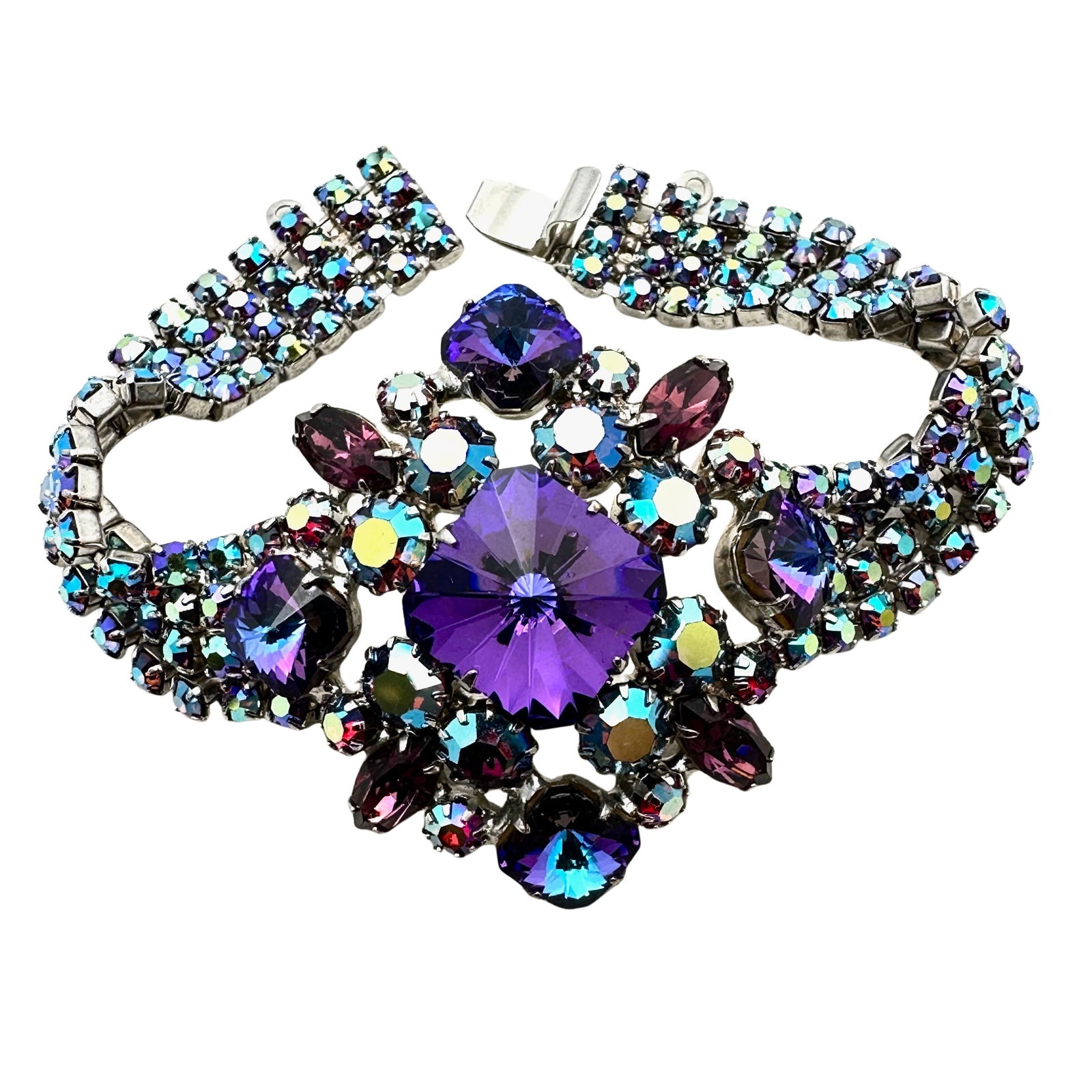 Vintage Juliana Rivoli Rhinestone Silver Tone Bracelet (1 of 3)