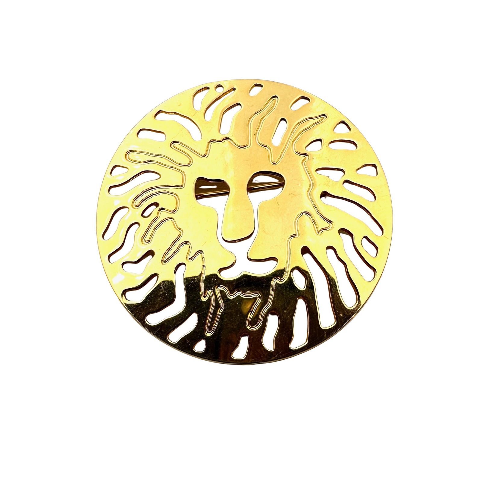 Vintage Anne Klein Gold Tone Lion Brooch Pin (1 of 3)