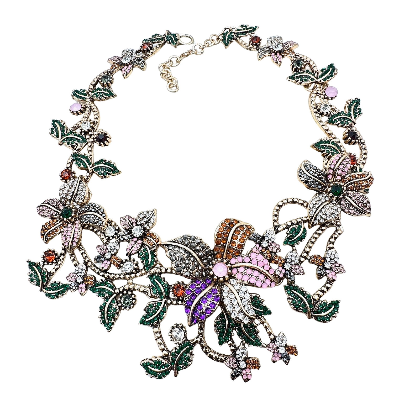 Eye Candy Los Angeles Multicolor Crystal Gold Tone Statement Necklace (1 of 3)