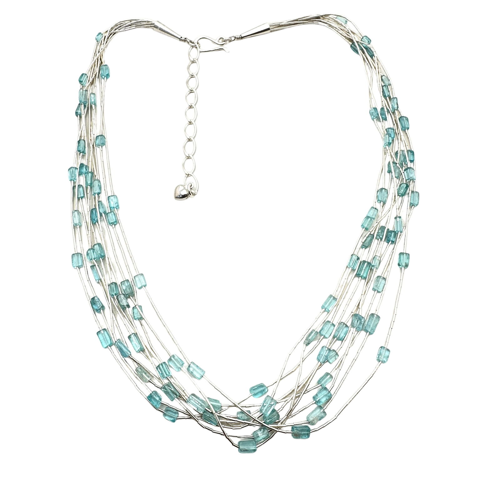 Jay King DTR Desert Rose Trading Liquid Sterling Silver Gemstone Necklace 17 Grams 16 to 18 Inch (1 of 3)