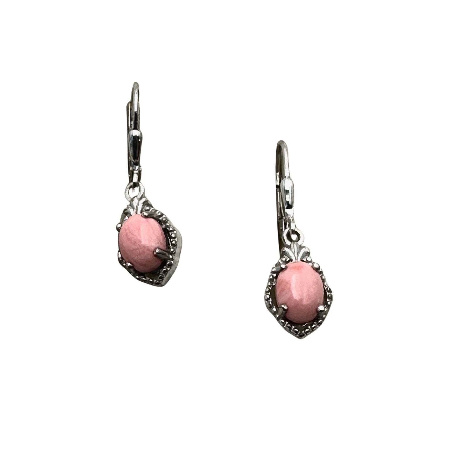 D'Joy Angel Skin Coral Sterling Silver Chandelier Pierced Earrings: D'Joy Angel Skin Coral Sterling Silver Chandelier Pierced Earrings