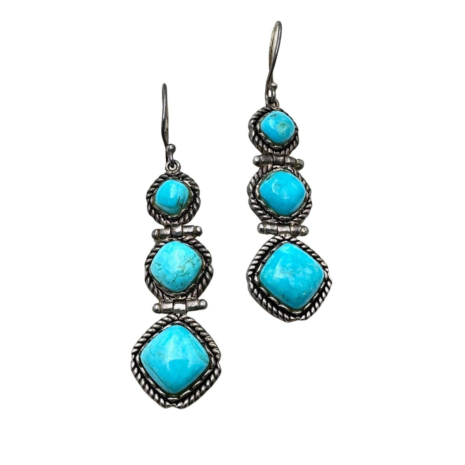 Sterling Silver Turquoise Chandelier Pierced Earrings 2.5 Inch: Sterling Silver Turquoise Chandelier Pierced Earrings 2.5 Inch