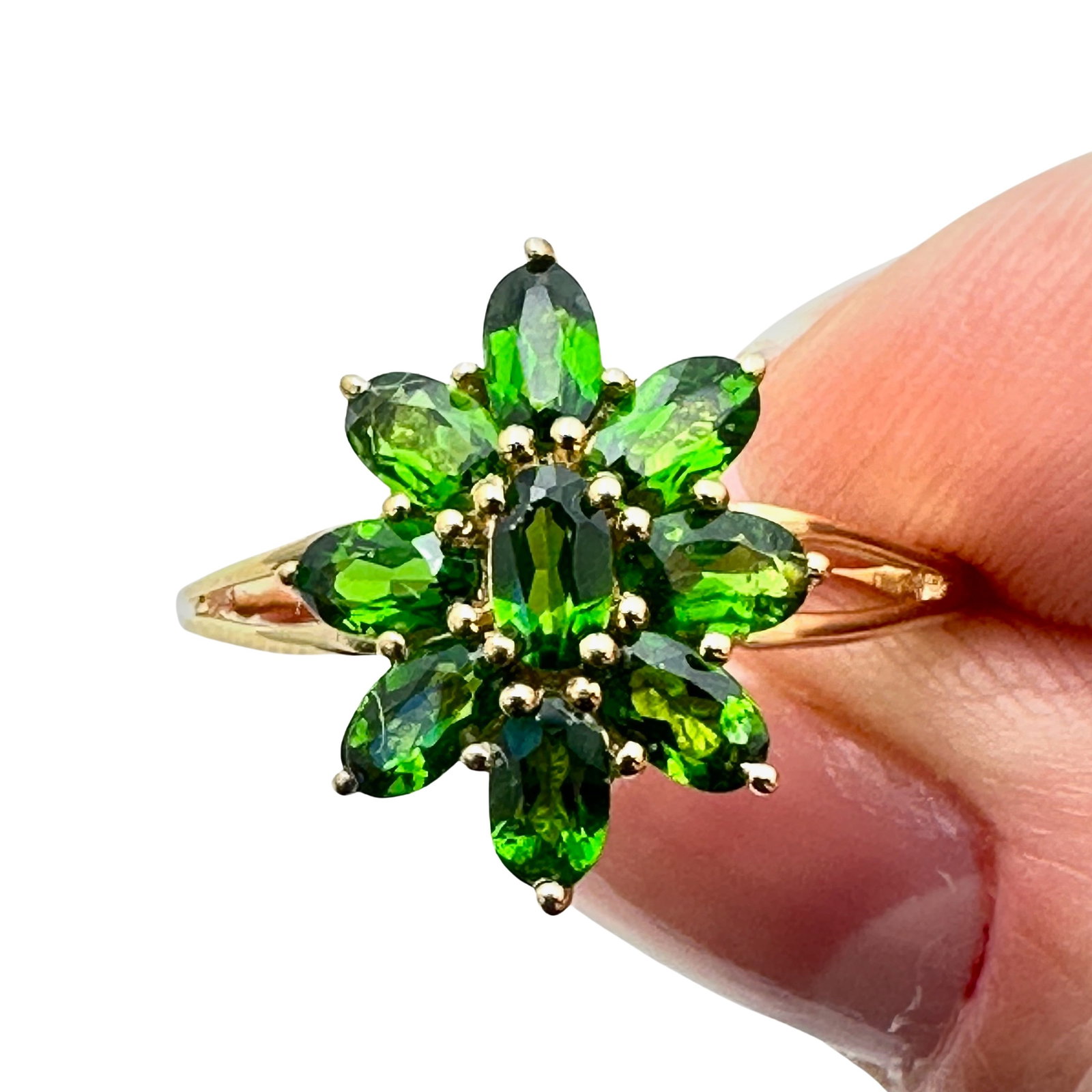 Chrome Diopside Gold Over Sterling Silver Ring Size 10 Green: Chrome Diopside Gold Over Sterling Silver Ring Size 10 Green