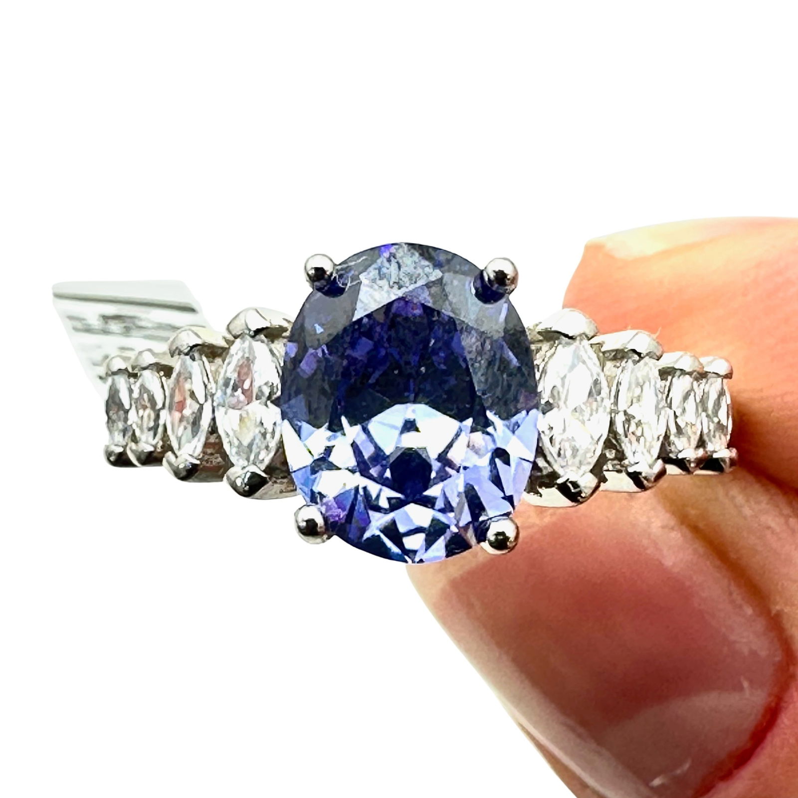 Bella Luce Purple Clear Cubic Zirconia Sterling Silver Ring Size 10 (1 of 3)