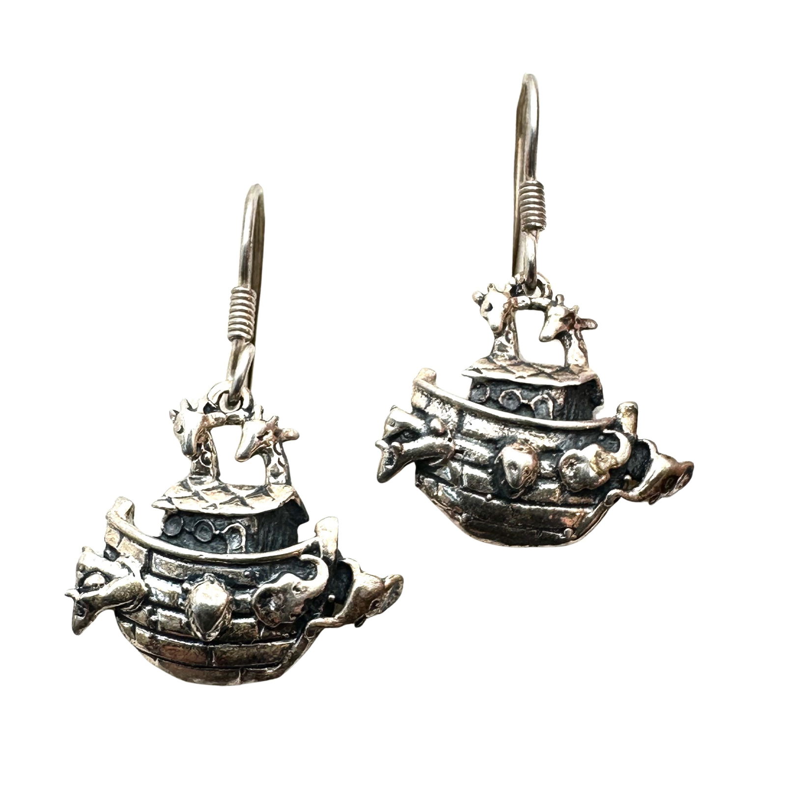 Sterling Silver Noahs Arc Pierced Chandelier Earrings (1 of 3)