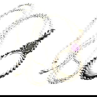 Amethyst Pearl Sterling Silver Pendant Necklace 24 Inch Chain 18 Grams: Amethyst Pearl Sterling Silver Pendant Necklace 24 Inch Chain 18 Grams