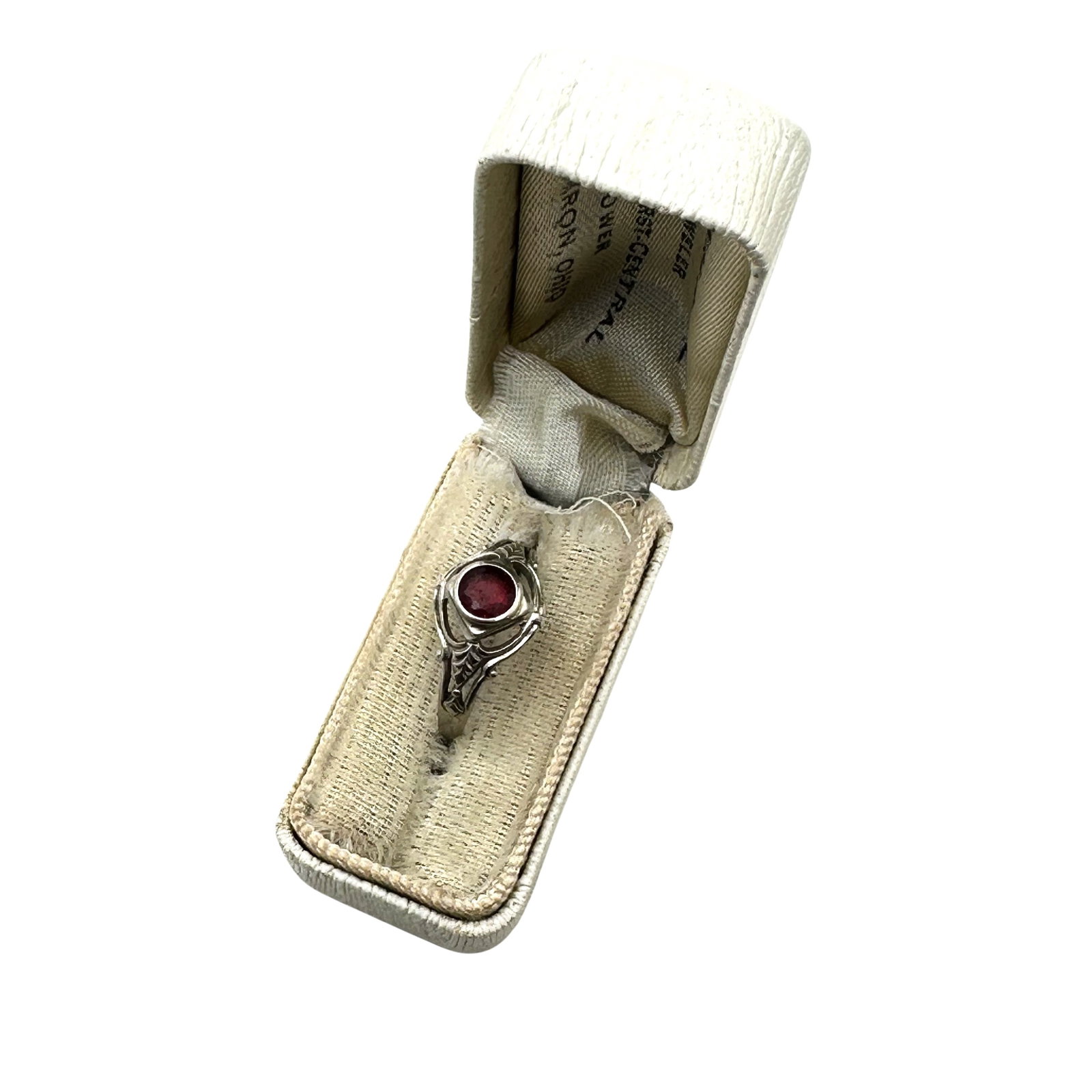 Antique Vintage Belaise 10K White Gold Baby Ring Pinkie Ring Includes Box: Antique Vintage Belaise 10K White Gold Baby Ring Pinkie Ring Includes Box