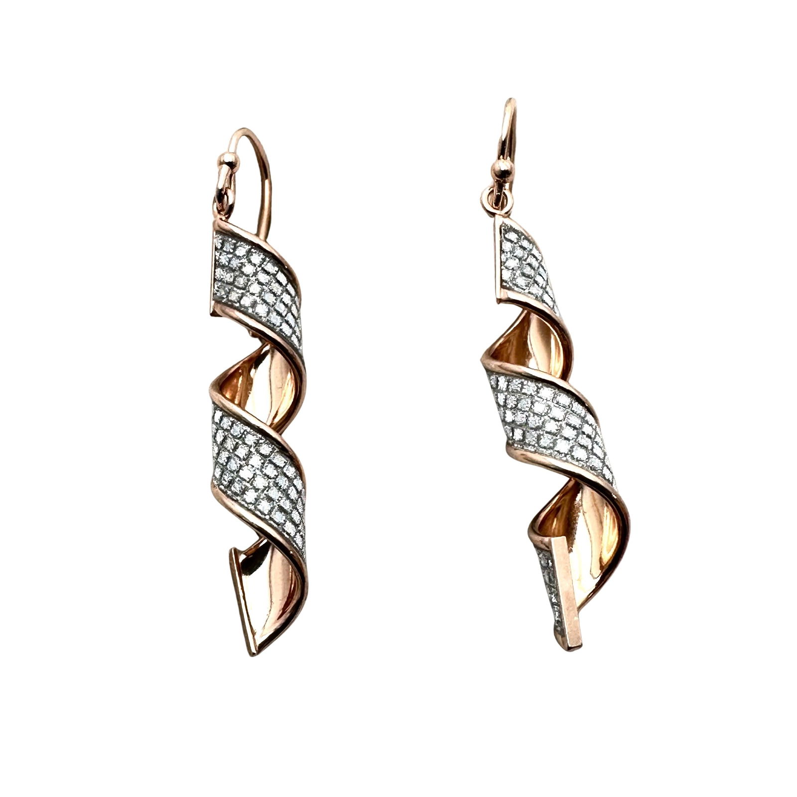 Rose Gold Over Sterling Silver Crystal Pierced Chandelier Earrings: Rose Gold Over Sterling Silver Crystal Pierced Chandelier Earrings